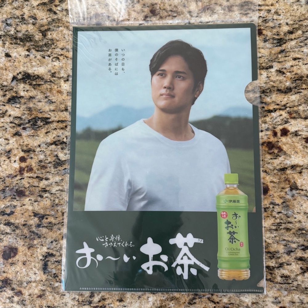 Shohei Ohtani MLB Baseball player O-i Ocha Itoen Clear File Green NEW